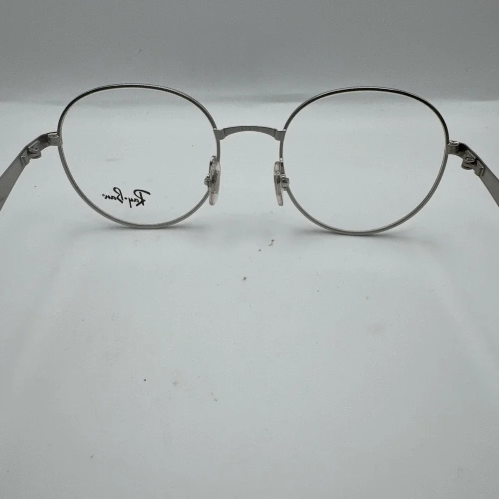 New Ray-Ban Frames Silver Round Titanium Unisex Eyeglasses rb6343 2595 47 19 140